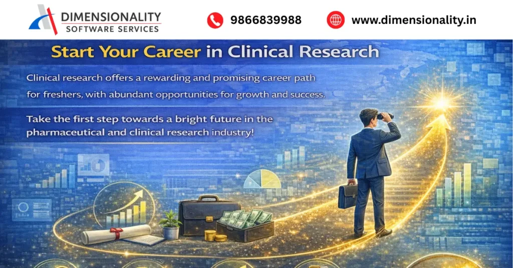Start your career in clinical research showing a fresher beginning a successful career path with growth opportunities in pharmaceutical and clinical research industry
