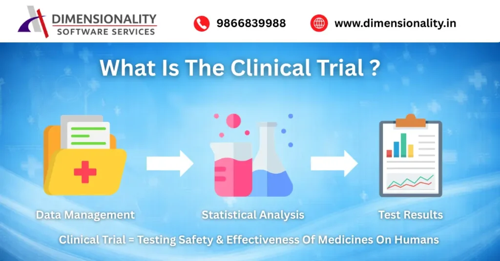What is a clinical trial process showing data management statistical analysis and test results used in clinical SAS training in Hyderabad