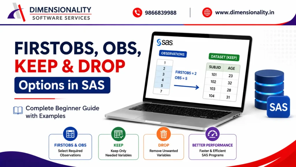 FIRSTOBS OBS KEEP and DROP Options in SAS Complete Guide